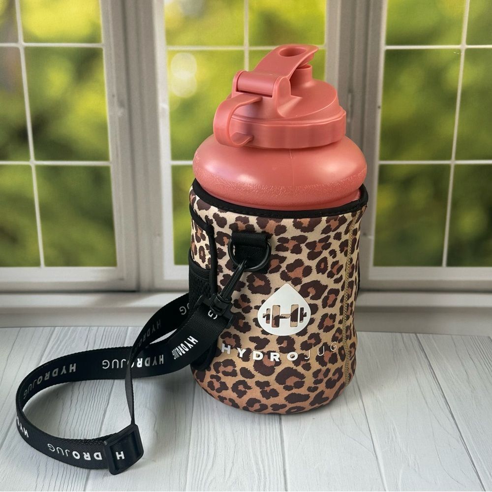 HydroJug Orange with Leopard Print Sleeve